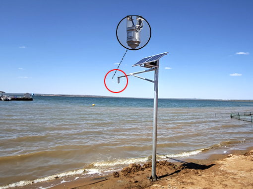 声科电子SK-R800E雷达水位计用于湖区智慧水位监测