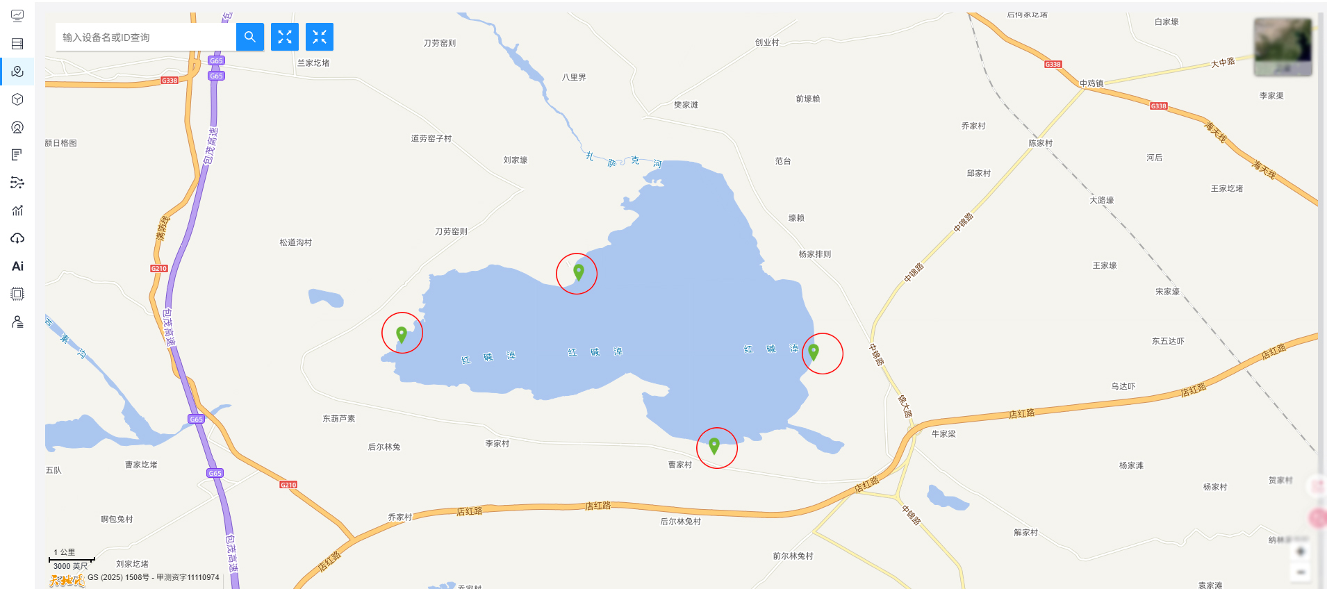声科电子SK-R800E雷达水位计应用在湖区四个点位