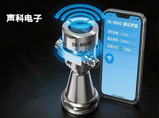 声科电子液位计内置蓝牙，可通过移动端调试